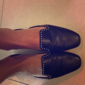 Zara trafaluc black studded moccasins